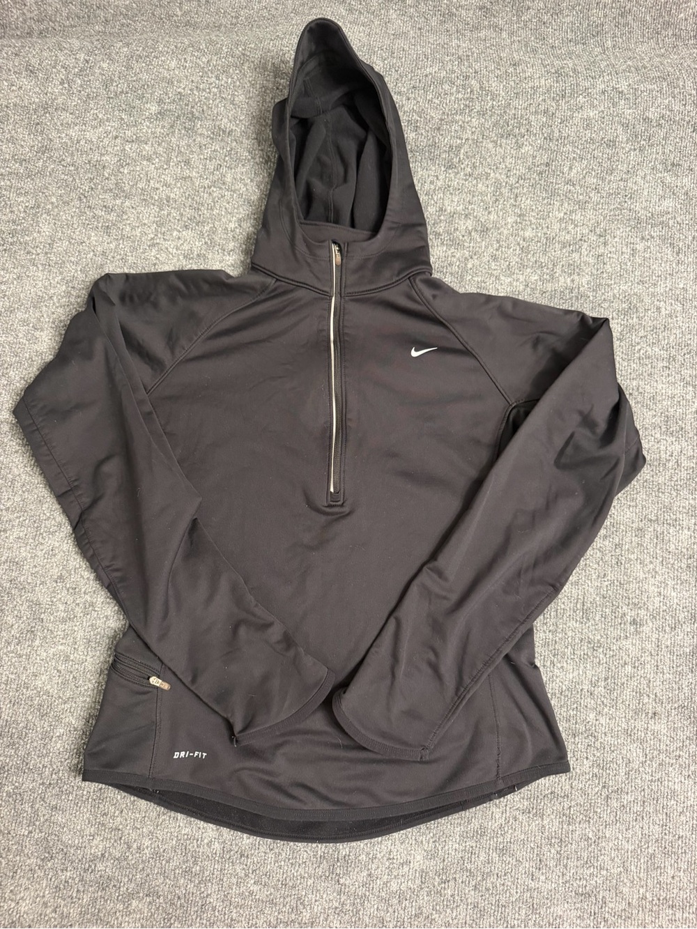 Nike Black Half-Zip Dri-FIT Hooded Pullover